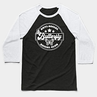 Anti Social Butterfly Social Club // Funny Anti-Social Baseball T-Shirt